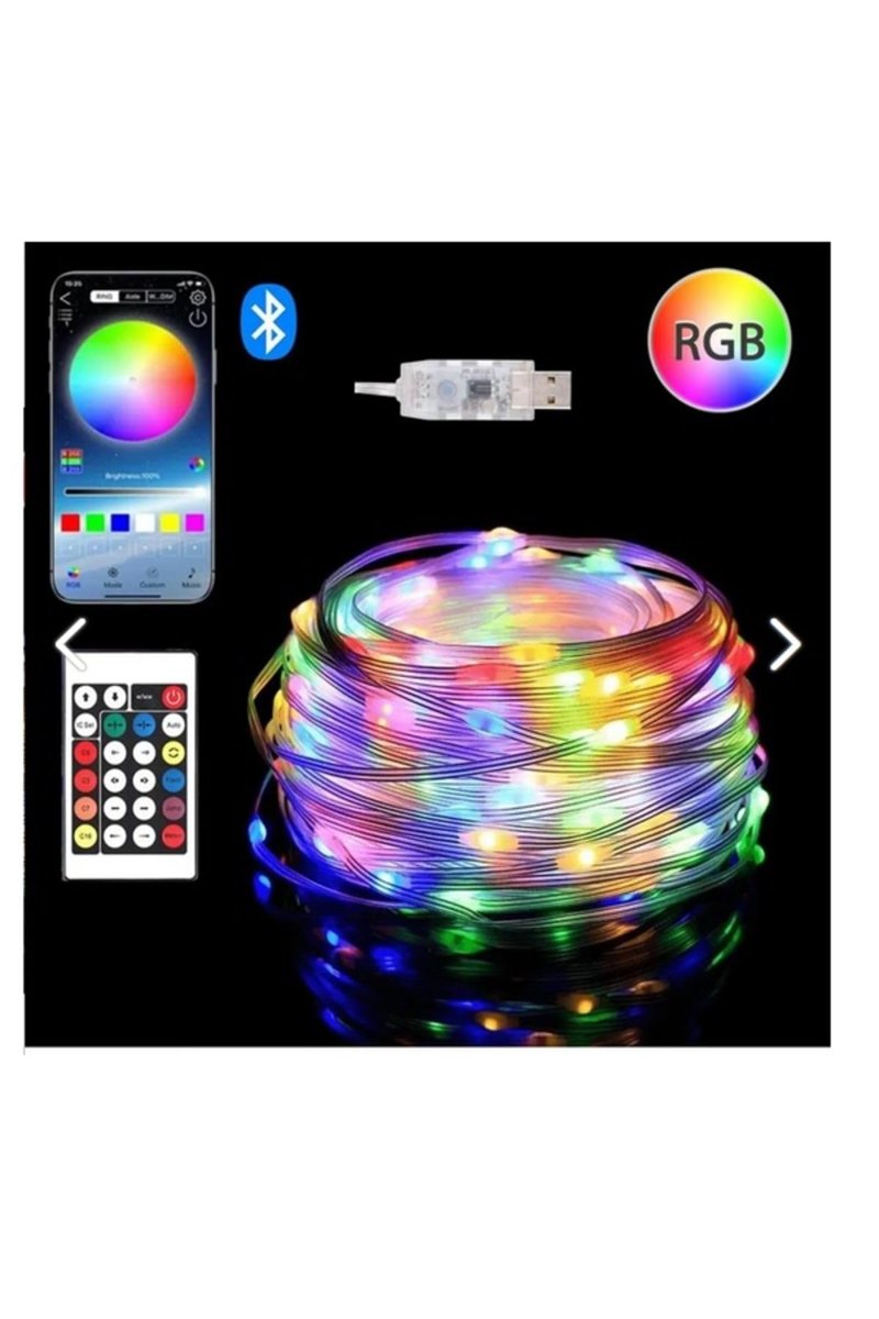JUNGLEE (1328) SESE DUYARLI 5V USB GİRİŞLİ UZAKTAN KUMANDALI BLUETOOTH APP DESTEKLİ RGB ŞERİT LED IŞIK SU GEÇİRMEZ ile uyumlu