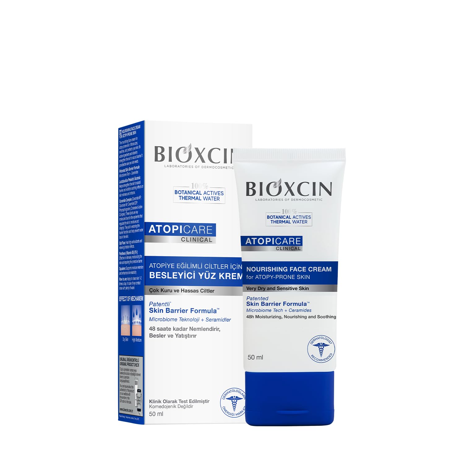 Bioxcin Atopicare Besleyici Krem 50 ml – Atopiye Eğilimli Kuru Ciltler İçin, Seramid Kompleksli, Prebiyotik, Pantenol ve Skualen İçerikli Nemlendirici