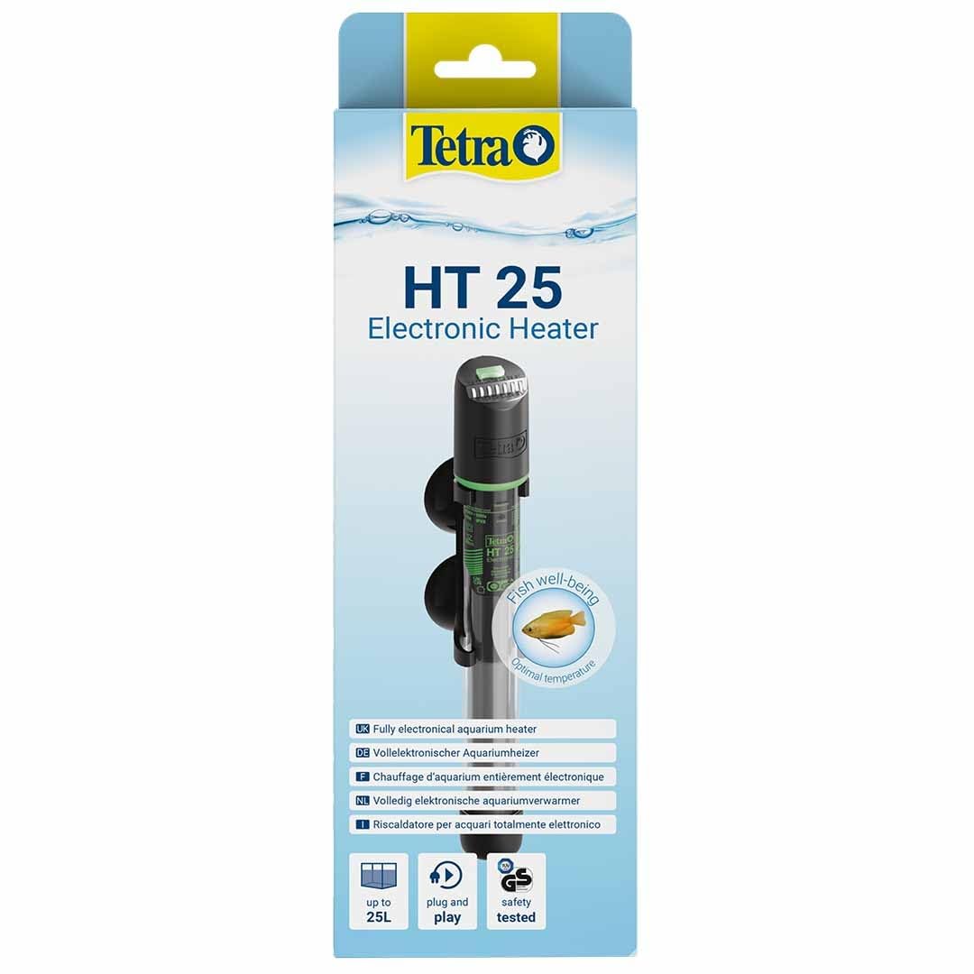 Tetra HT 25 ısıtıcı, 10 – 25 l akvaryumlar için, sıcaklık ayar düğmesi ile farklı performans seviyelerini kaplayan güçlü akvaryum ısıtıcısı