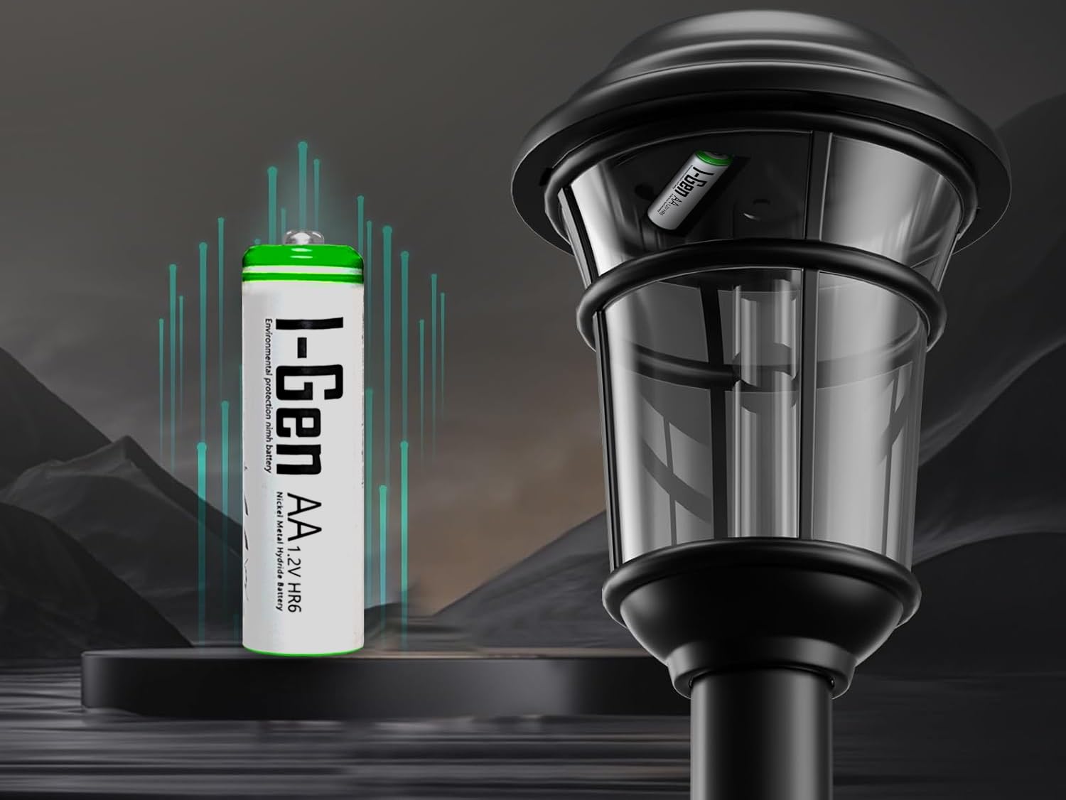 I-Gen B112 8 Adet AA 1100 Mah Şarj Edilebilir Kalem Pil 1.2V Ni-MH Şarjlı Pil Solar Aydınlatma Uyumlu