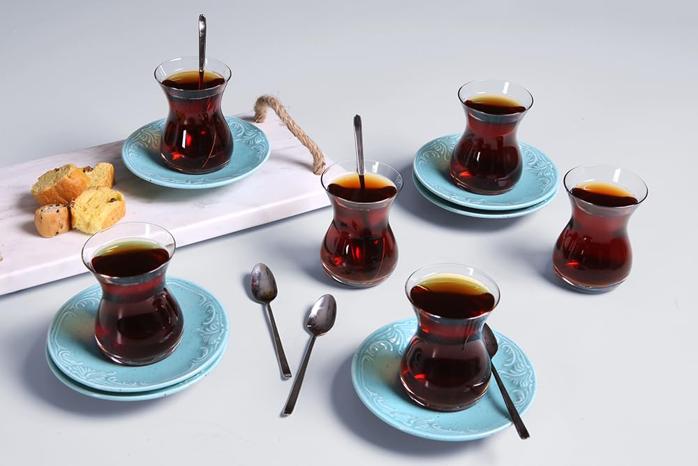Porland Suzanne Seasons Turkuaz 6 Kişilik Çay Takımı