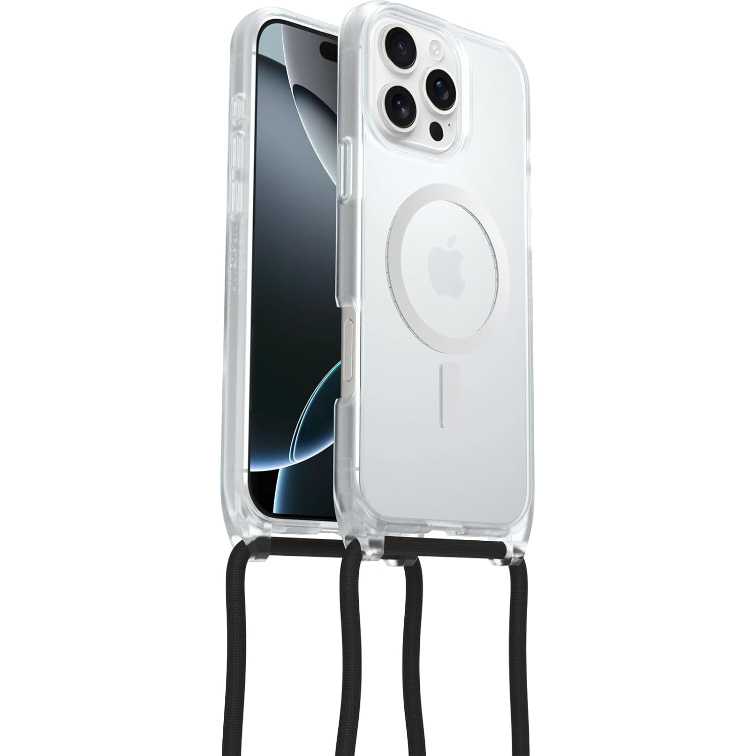 OtterBox iPhone 16 Pro Max Uyumlu MagSafe'li React Kolye Kılıfı, Ayarlanabilir ve Çıkarılabilir Cep Telefonu Zincirine Sahip Ultra İnce, Koruyucu Kılıf, Şeffaf