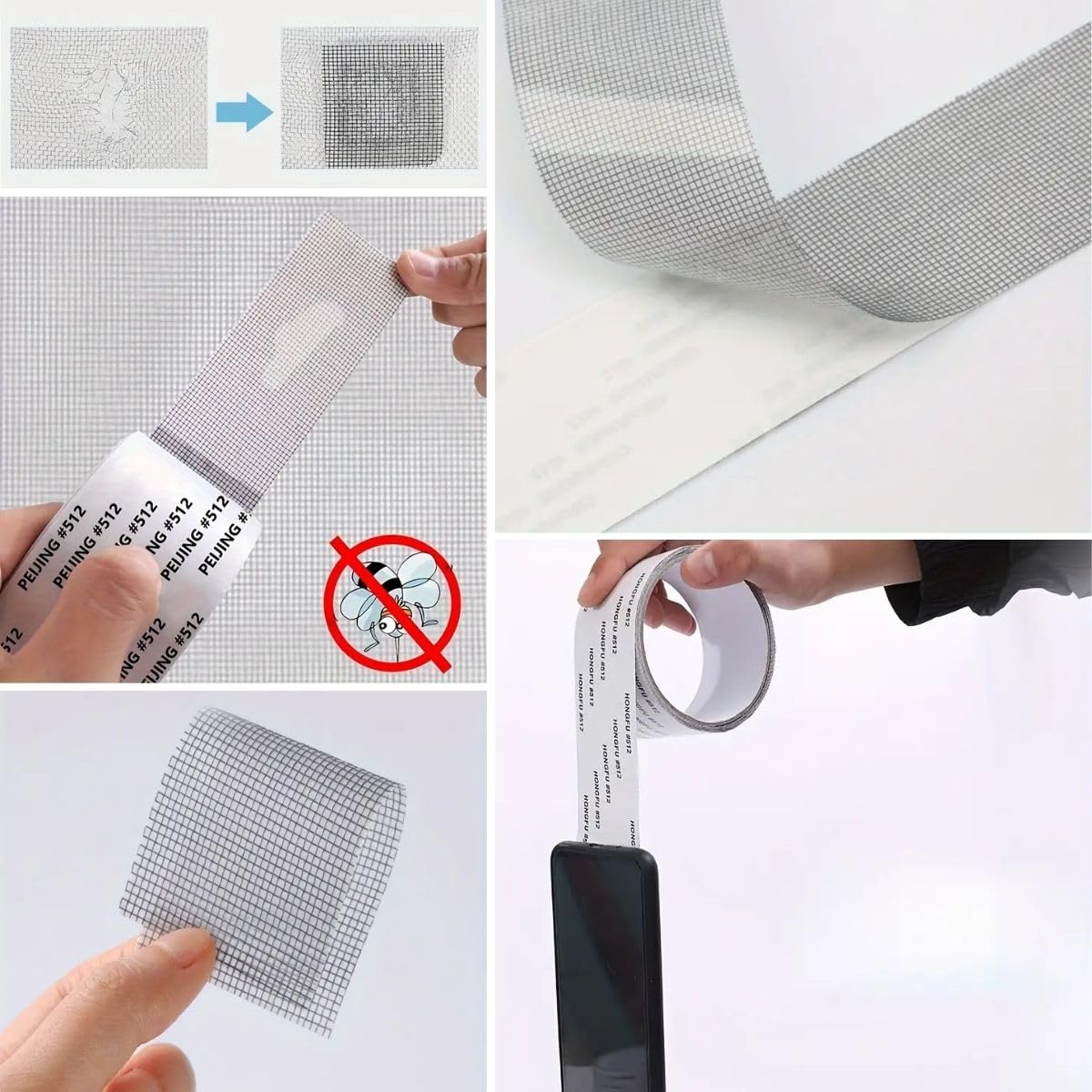 BUFFER® Güçlü Yapışkanlı Pencere Tamir Bandı, Böcek Önleyici Yama Bandı 2 mt x 5 cm