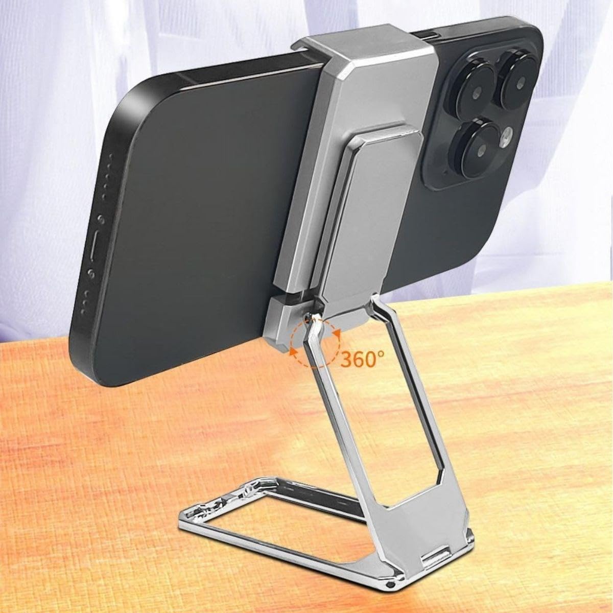 BUFFER® 360 derece Dönen Tüm Telefon Tipleri İle Uyumlu Metal Telefon Standı Braket