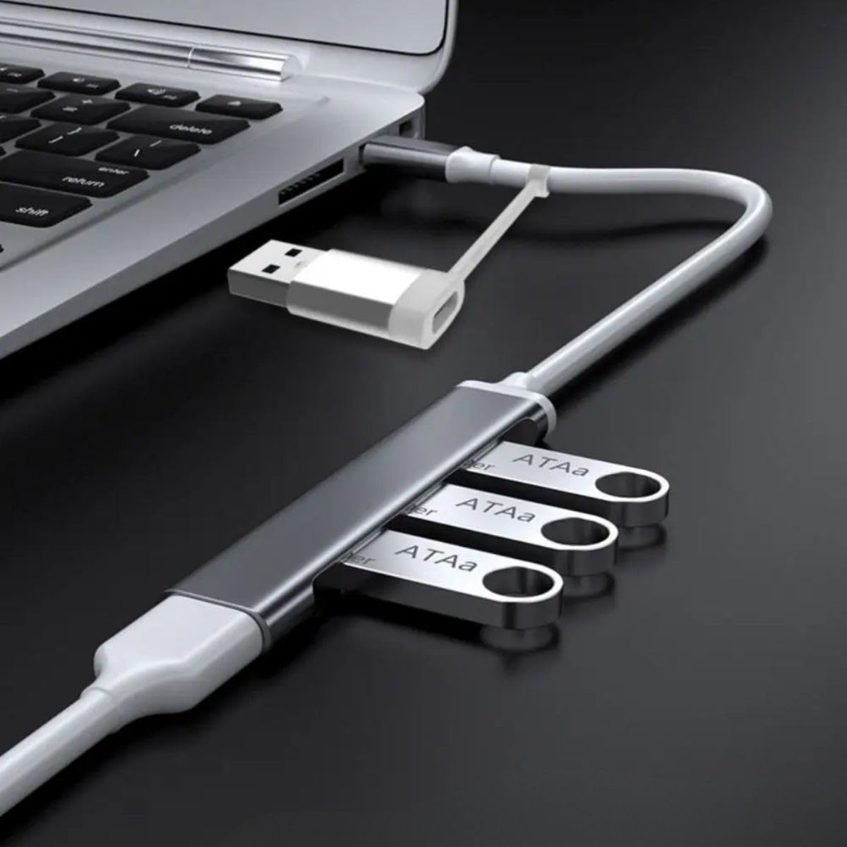 BUFFER® 4 Port'lu Bağlantı İstasyonu Ultra İnce USB Bölücü TYPE-C tipi Çoklu Arayüz Adaptörü Multi Usb Çoklayıcı