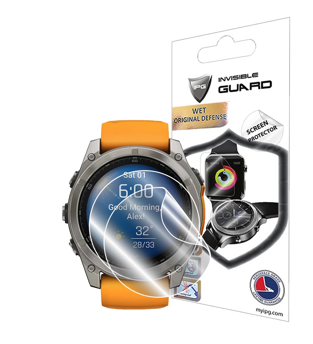 IPG Garmin Fenix 8-51 mm AMOLED/Enduro 3 Hidrojel Ekran Koruyucu (2 Adet) Görünmez HD Şeffaf Film Çizilmez Kendi Kendini İyileştirme/Enduro3 için Kabarcıksız