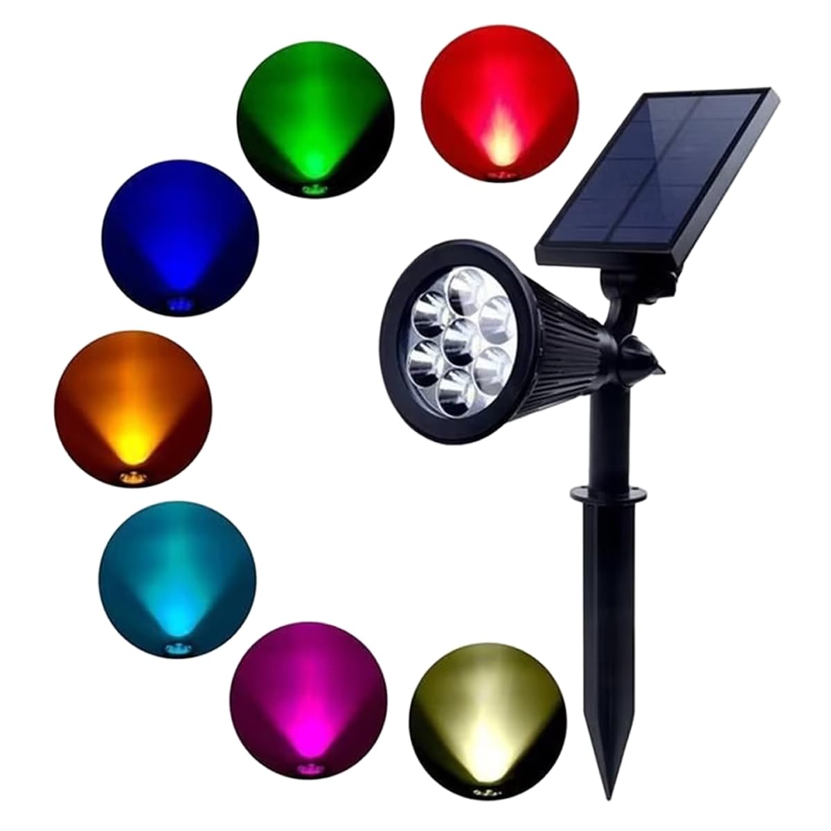 Greentech Güneş Enerjili Renk Değiştiren 7 Ledli Bahçe Aydınlatma/GT-SL04