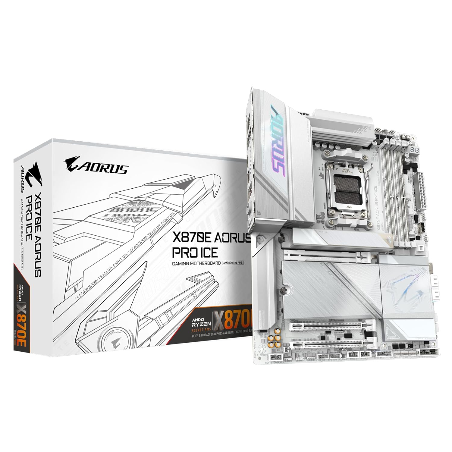 GIGABYTE ANAKART AMD AM5 ATX X870E AORUS PRO ICE