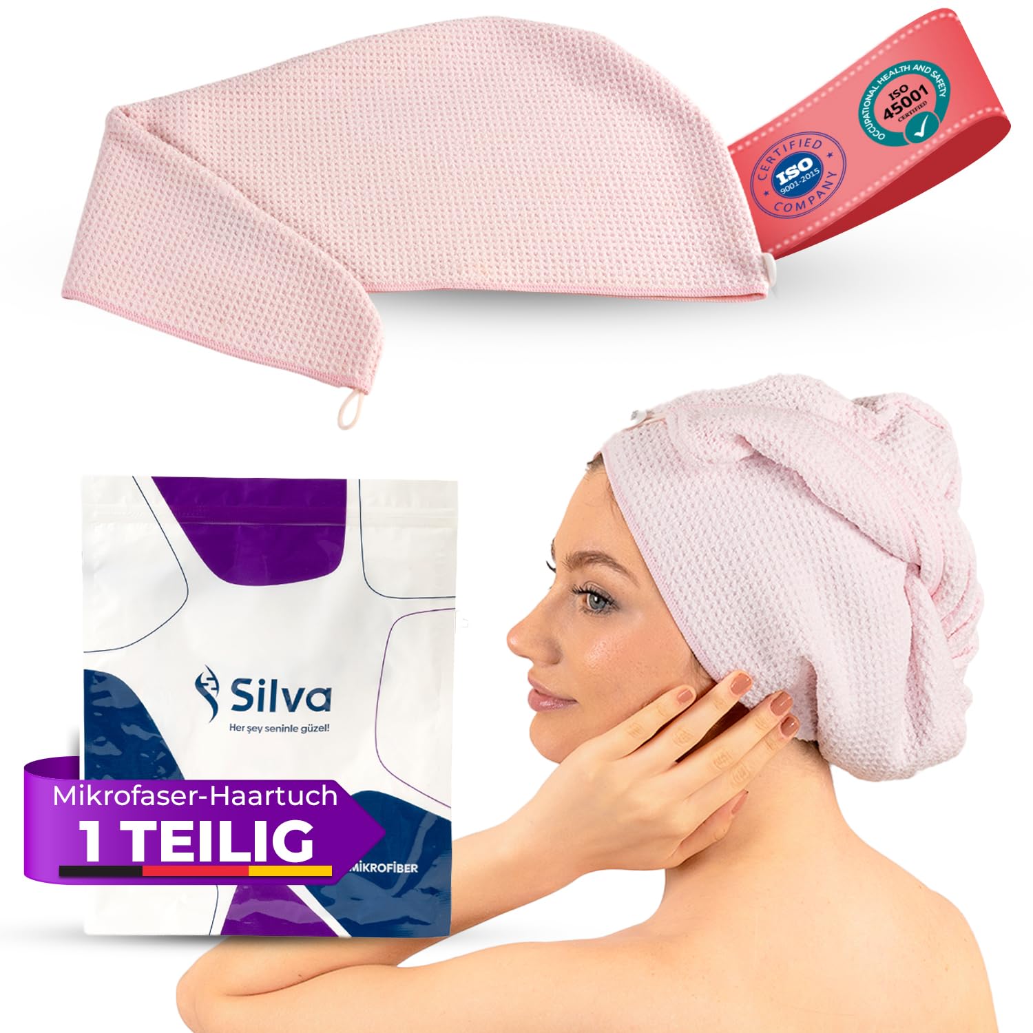 Silva Mikrofiber Saç Bonesi - Pembe
