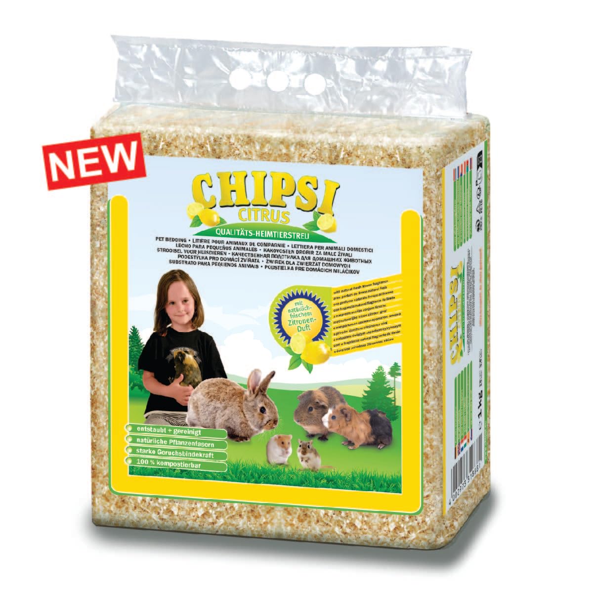 Chipsi Altın Hamster Tavşan, Sıçanlar, Moğol Gerbil, Limon Kokulu Hamster ve Saf Organik Kokulu 1Kg için Narenciye Ahşap Yatak/Çöp