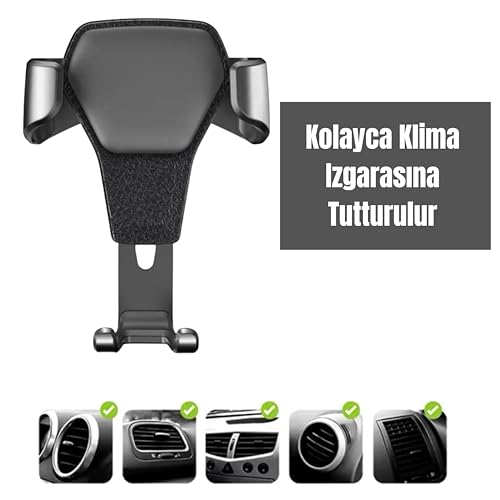 BUFFER® Araç İçi Klima Izgarasına Takılabilen Plastik Oto Telefon Tutucu Gravity