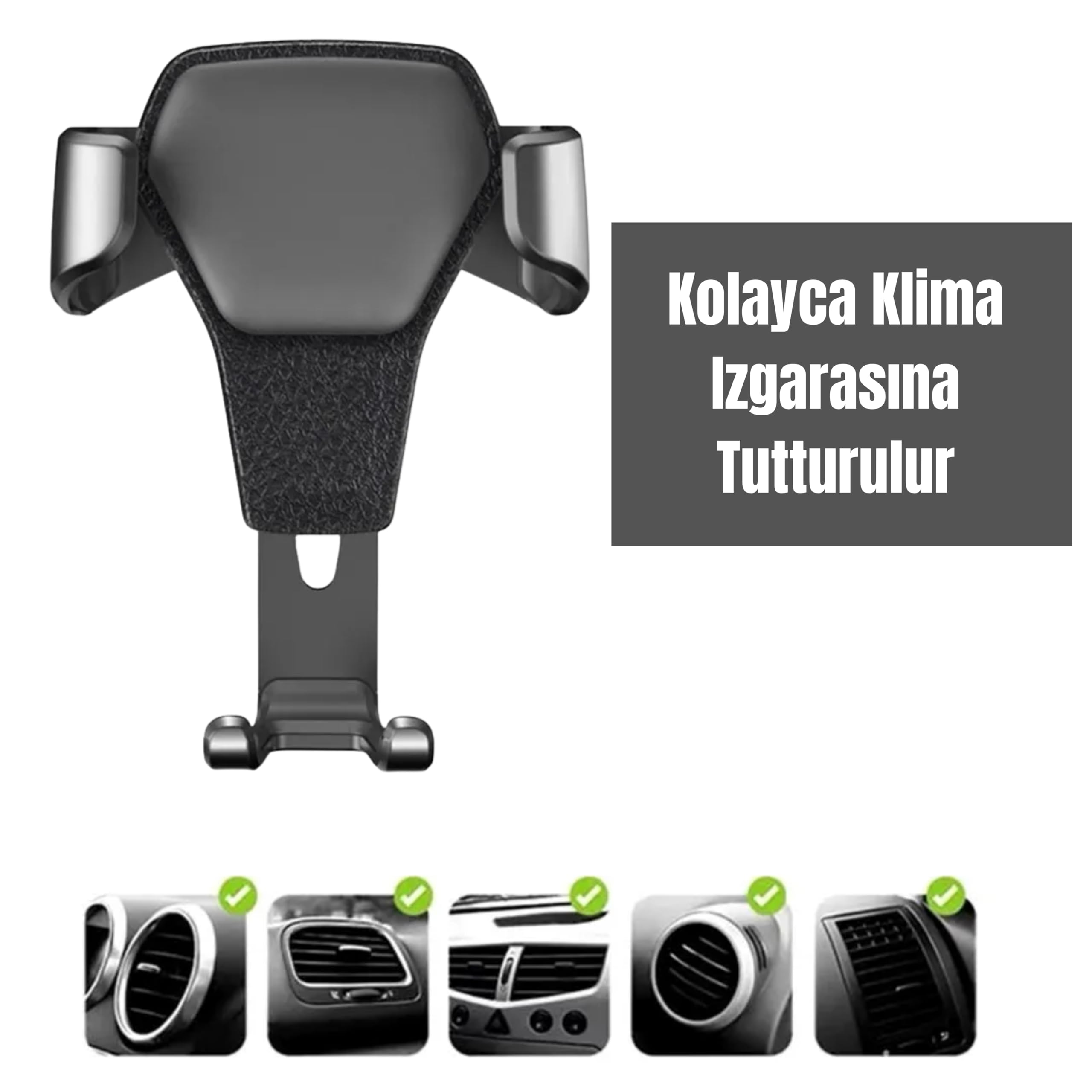 BUFFER® Araç İçi Klima Izgarasına Takılabilen Plastik Oto Telefon Tutucu Gravity