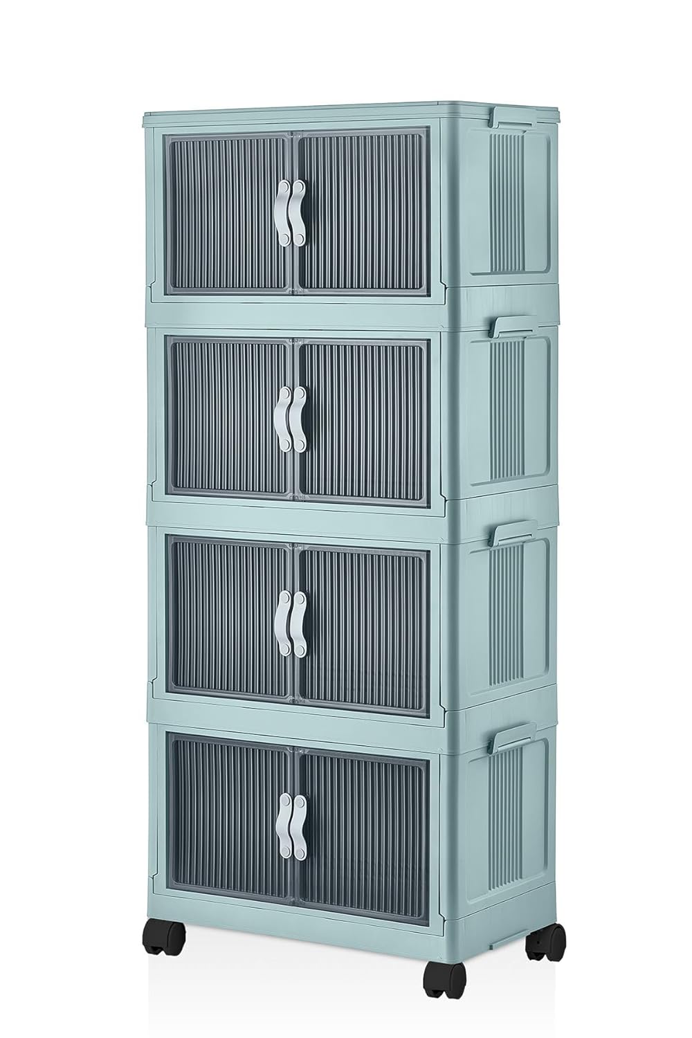 Evle Katlanabilir Modüler Dolap 4 Lü 54 Cm X 31,7 Cm X 127 Cm, Baby Blue