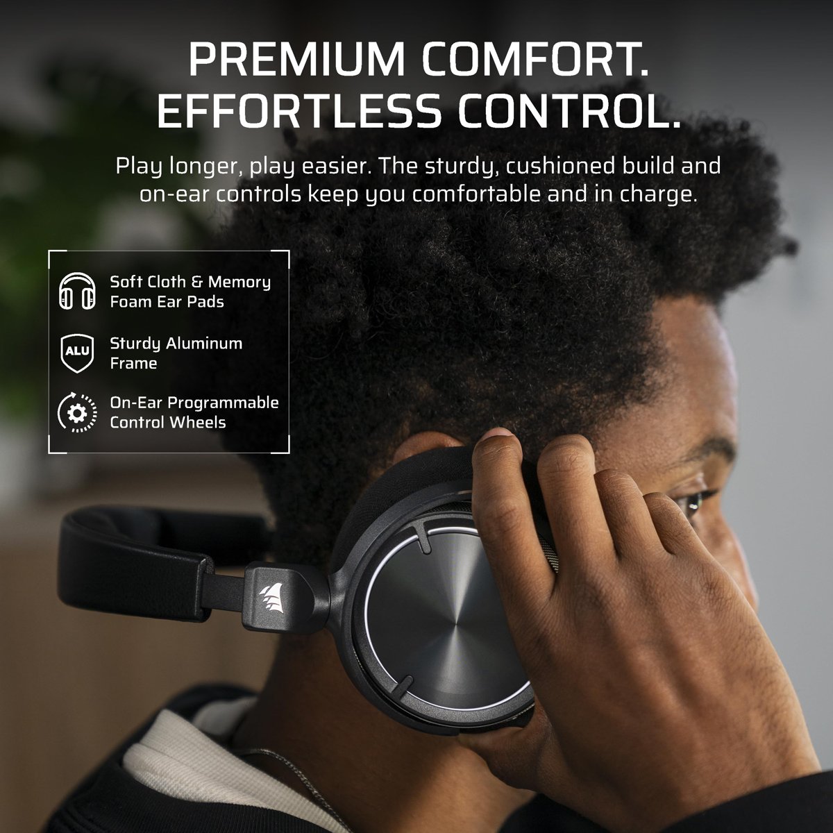 Corsair Virtuoso MAX Kablosuz Oyun Kulaklığı - Dolby Atmos, Sonarworks SoundID, 2.4GHz Kablosuz, Bluetooth, Gürültü Engelleme, Çok Yönlü Mikrofon, 50mm Grafen Sürücüler, PC, PS5 - Karbon