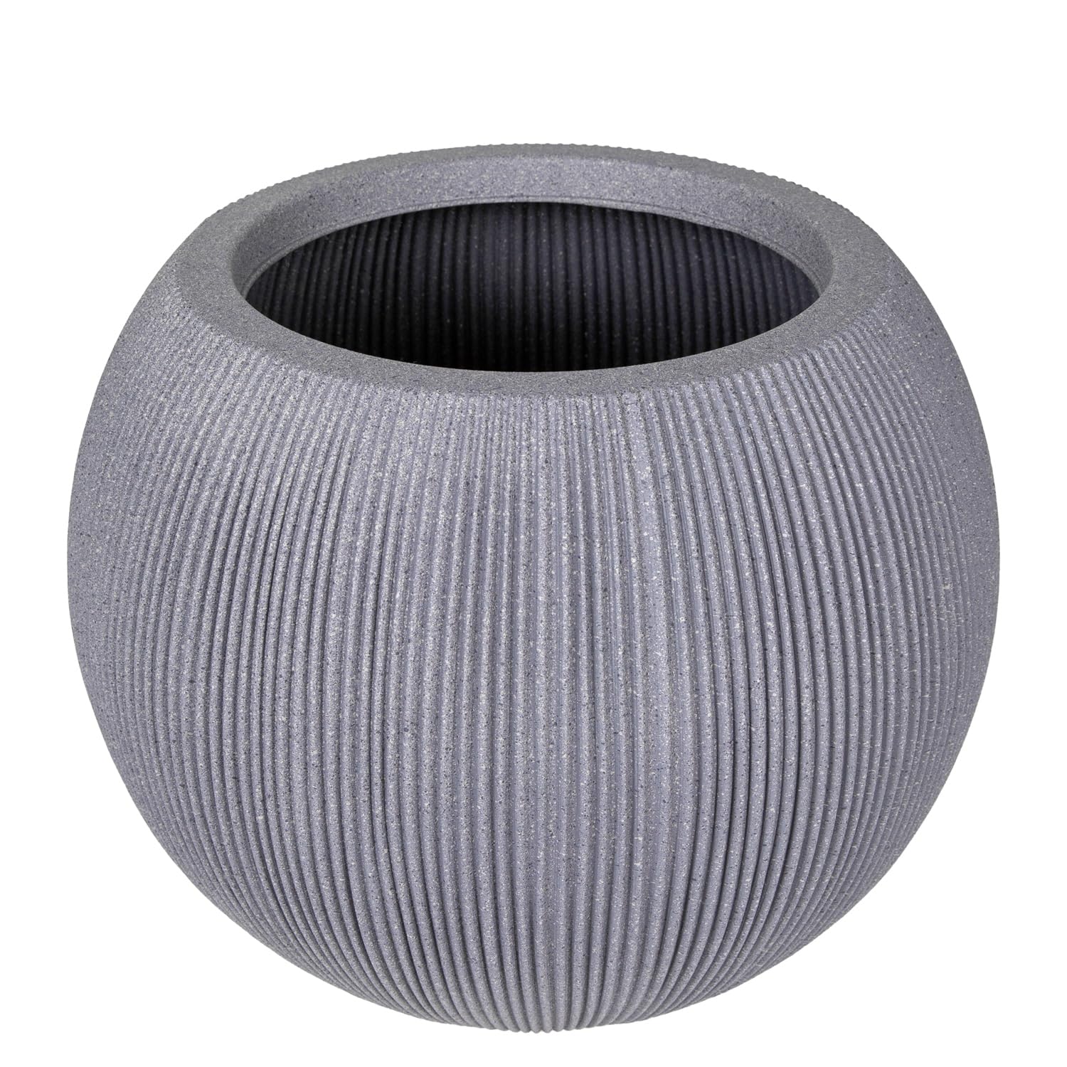 Herdekora Oval İç ve Dış Mekan Saksı Gri Orta Boy 37x37x30 Cm.