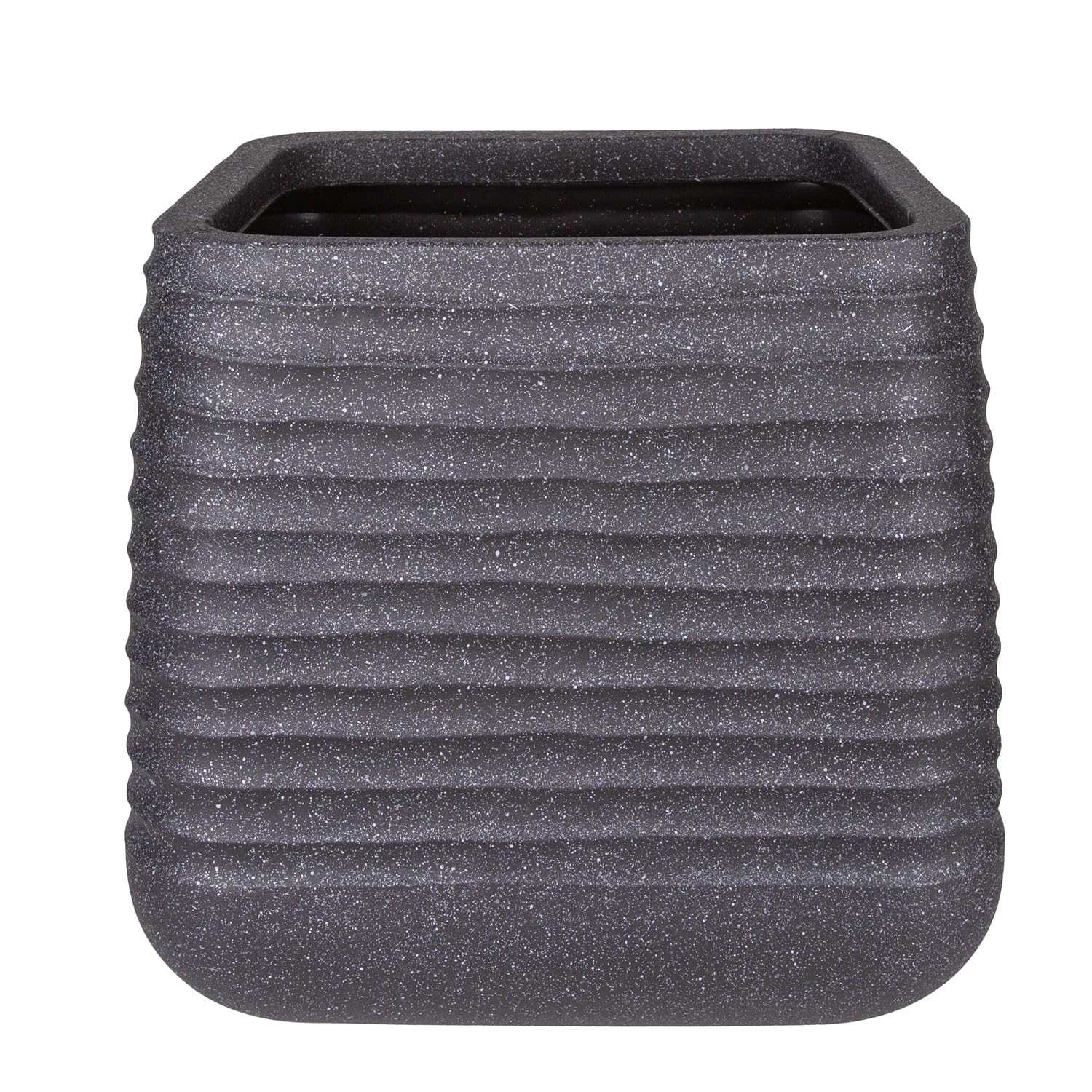 Herdekora Kare İç ve Dış Mekan Saksı Siyah Büyük Boy 50,5x50,5x49 Cm.