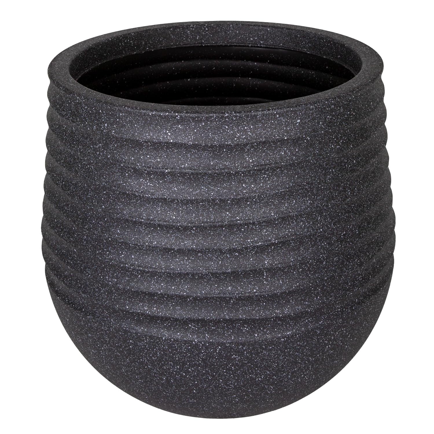 Herdekora Oval İç ve Dış Mekan Saksı Siyah Orta Boy 40x40x37 Cm.