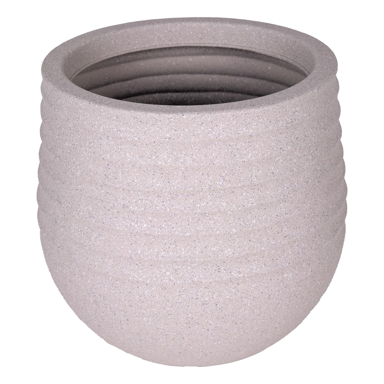 Herdekora Oval İç ve Dış Mekan Saksı Bej Küçük Boy 30x30x27,5 Cm.