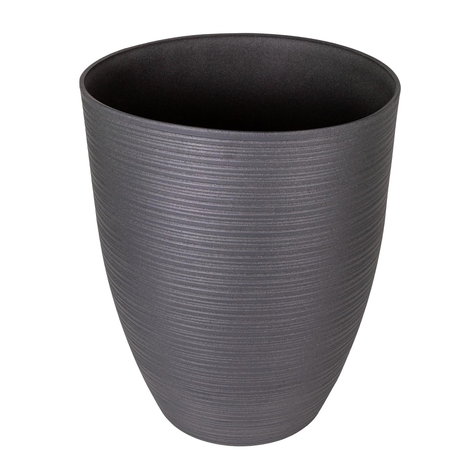 Herdekora Oval İç ve Dış Mekan Saksı Antrasit Gri Büyük Boy 43x43x52,5 Cm.