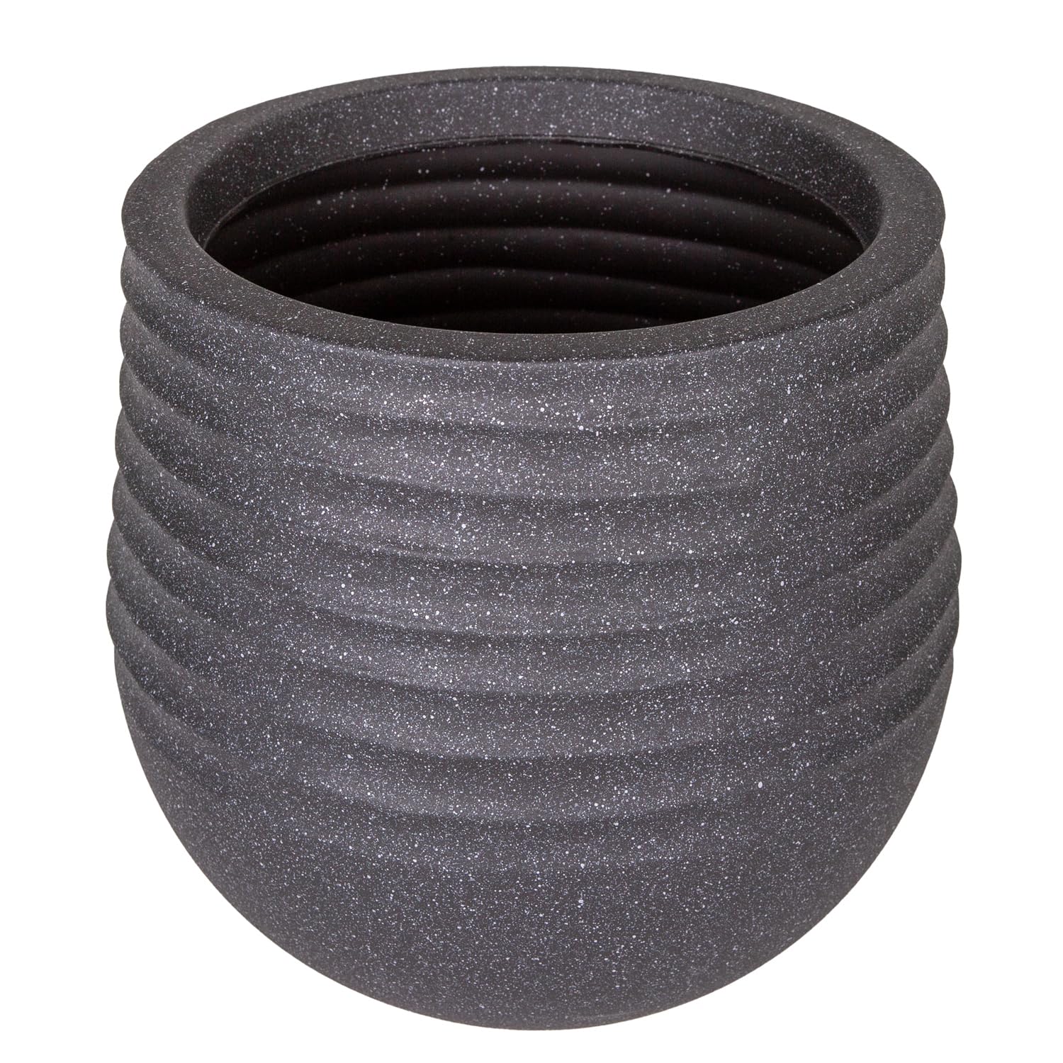 Herdekora Oval İç ve Dış Mekan Saksı Siyah Küçük Boy 30x30x27,5 Cm.