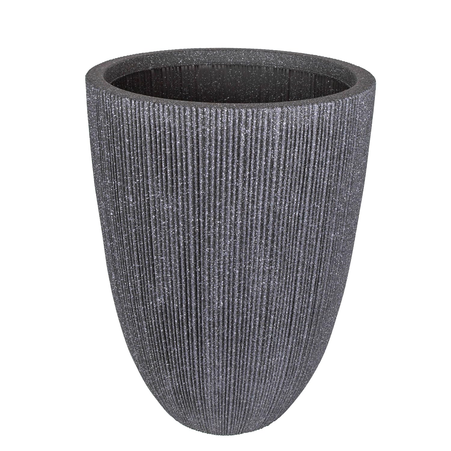 Herdekora Oval İç ve Dış Mekan Saksı Siyah Orta Boy 37x37x48,5 Cm.