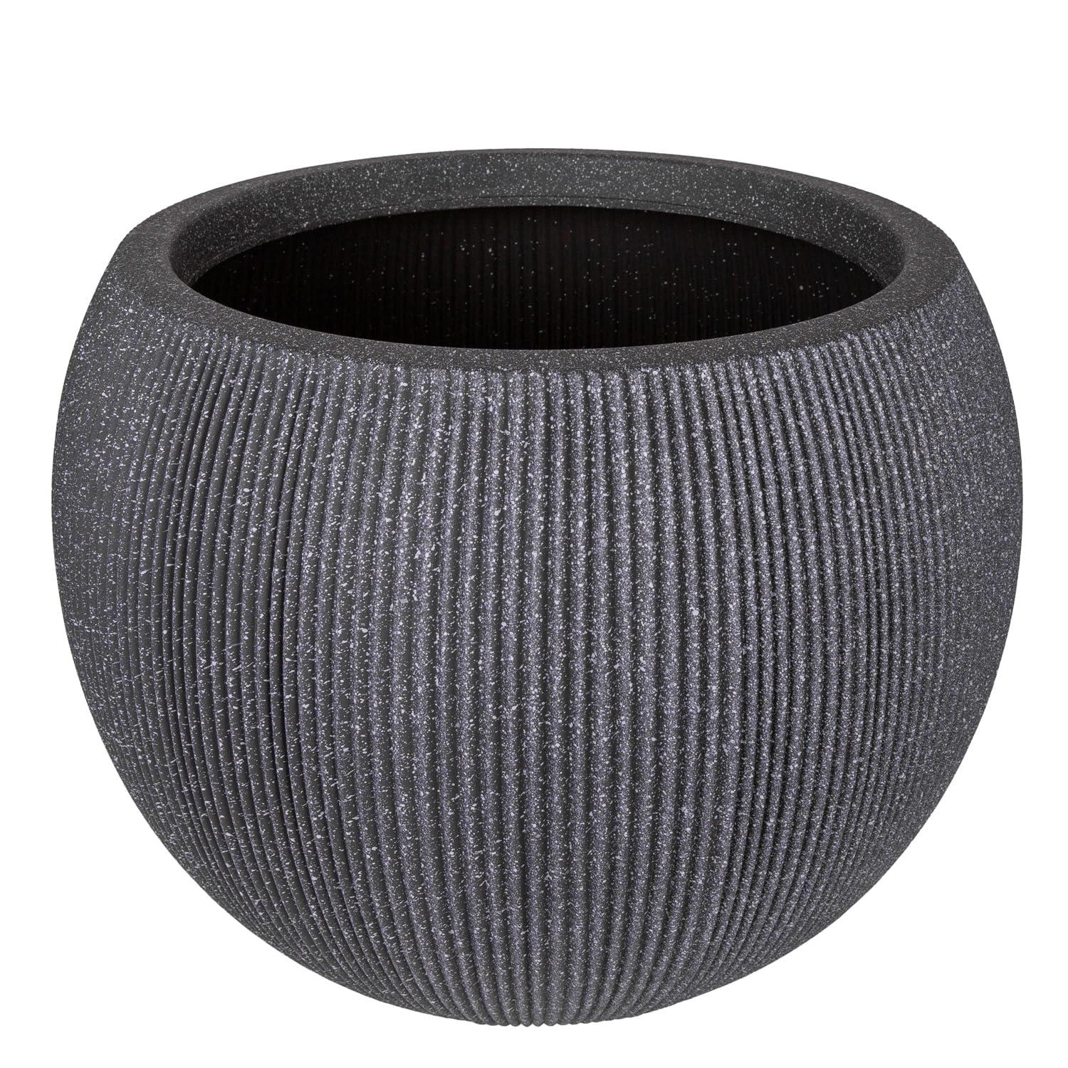 Herdekora Oval İç ve Dış Mekan Saksı Büyük Boy Koyu Antrasit 53x53x41 Cm.