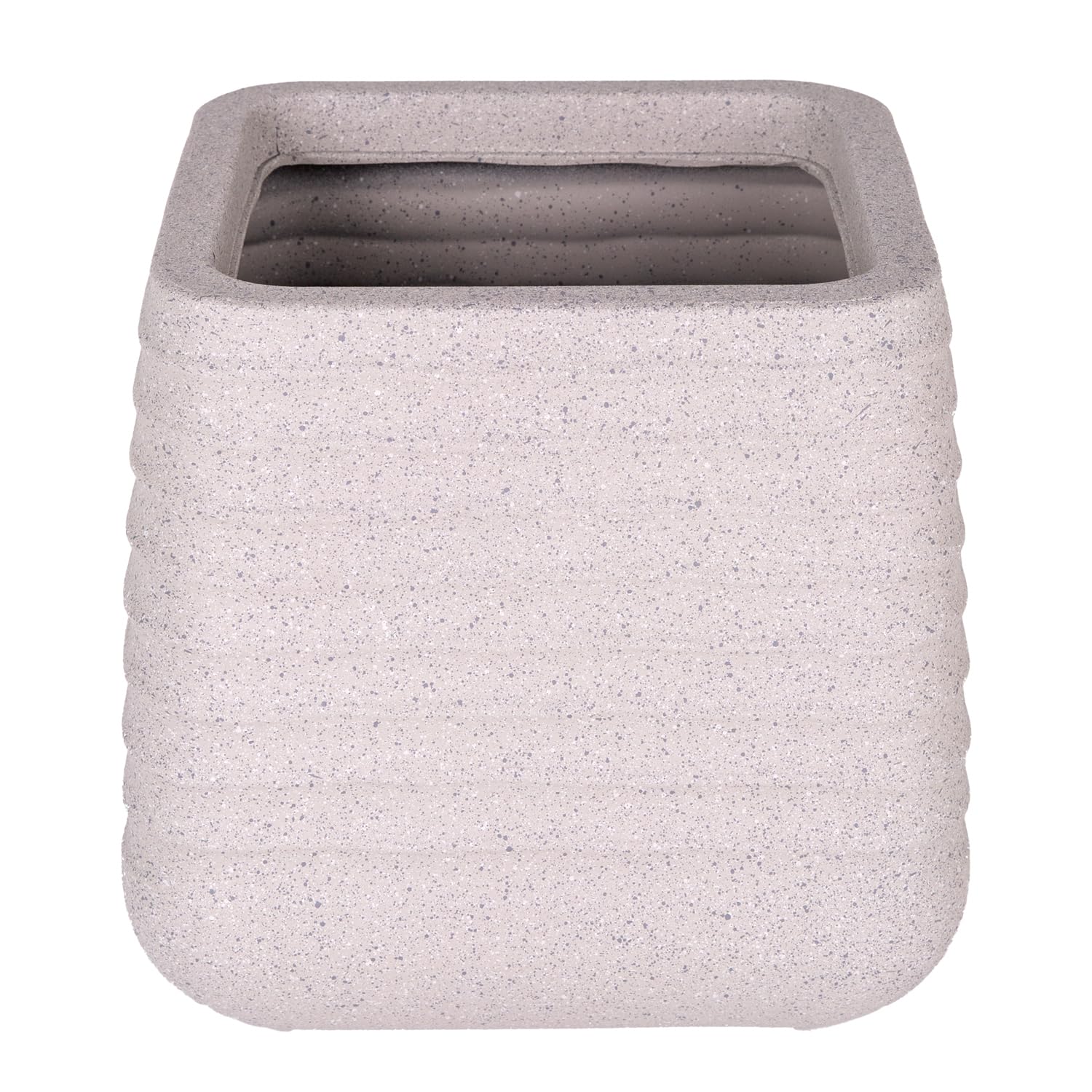 Herdekora Kare İç ve Dış Mekan Saksı Bej Küçük Boy 28x28x27,5 Cm.