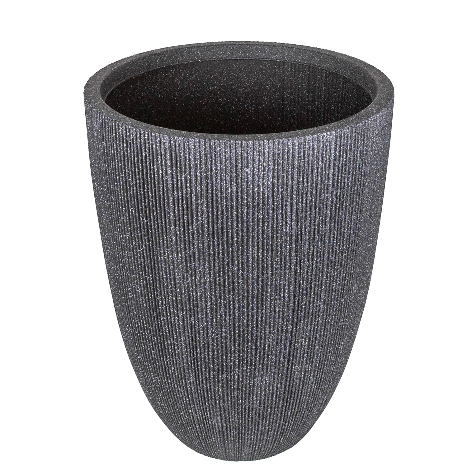 Herdekora Oval İç ve Dış Mekan Saksı Siyah Büyük Boy 44x44x57,5 Cm.