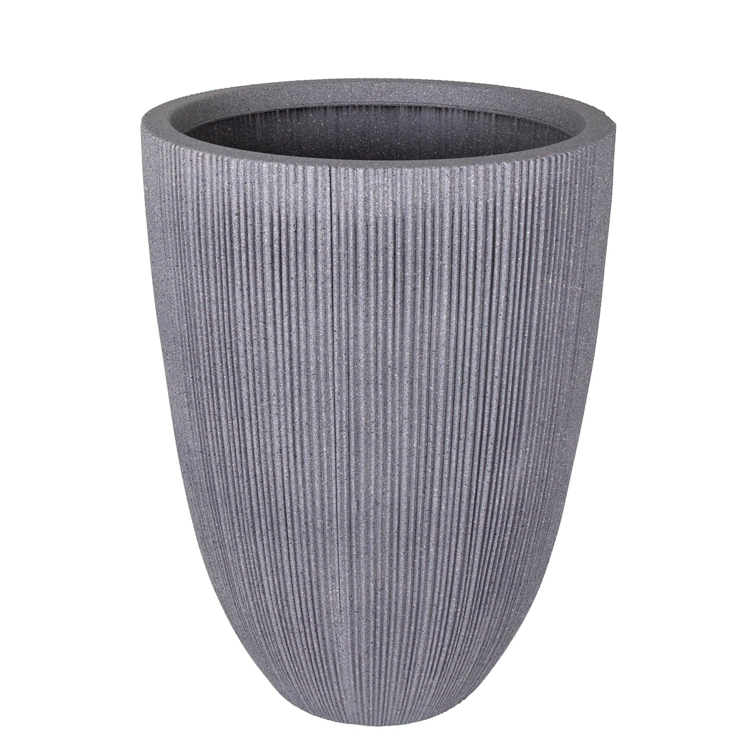 Herdekora Oval İç ve Dış Mekan Saksı Gri Orta Boy 37x37x48,5 Cm.