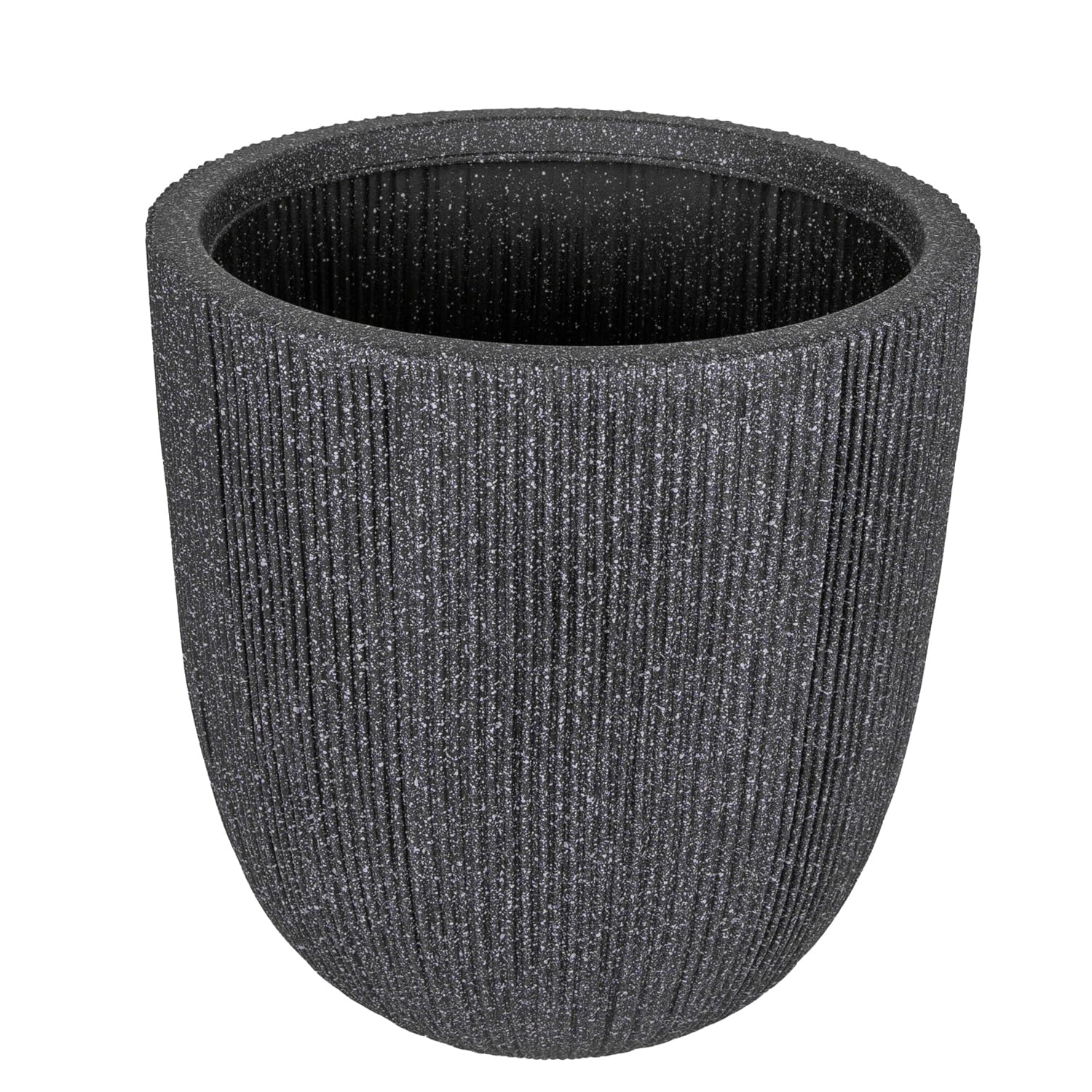 Herdekora Oval İç ve Dış Mekan Saksı Küçük Boy Koyu Antrasit 31x31x31,5 Cm.