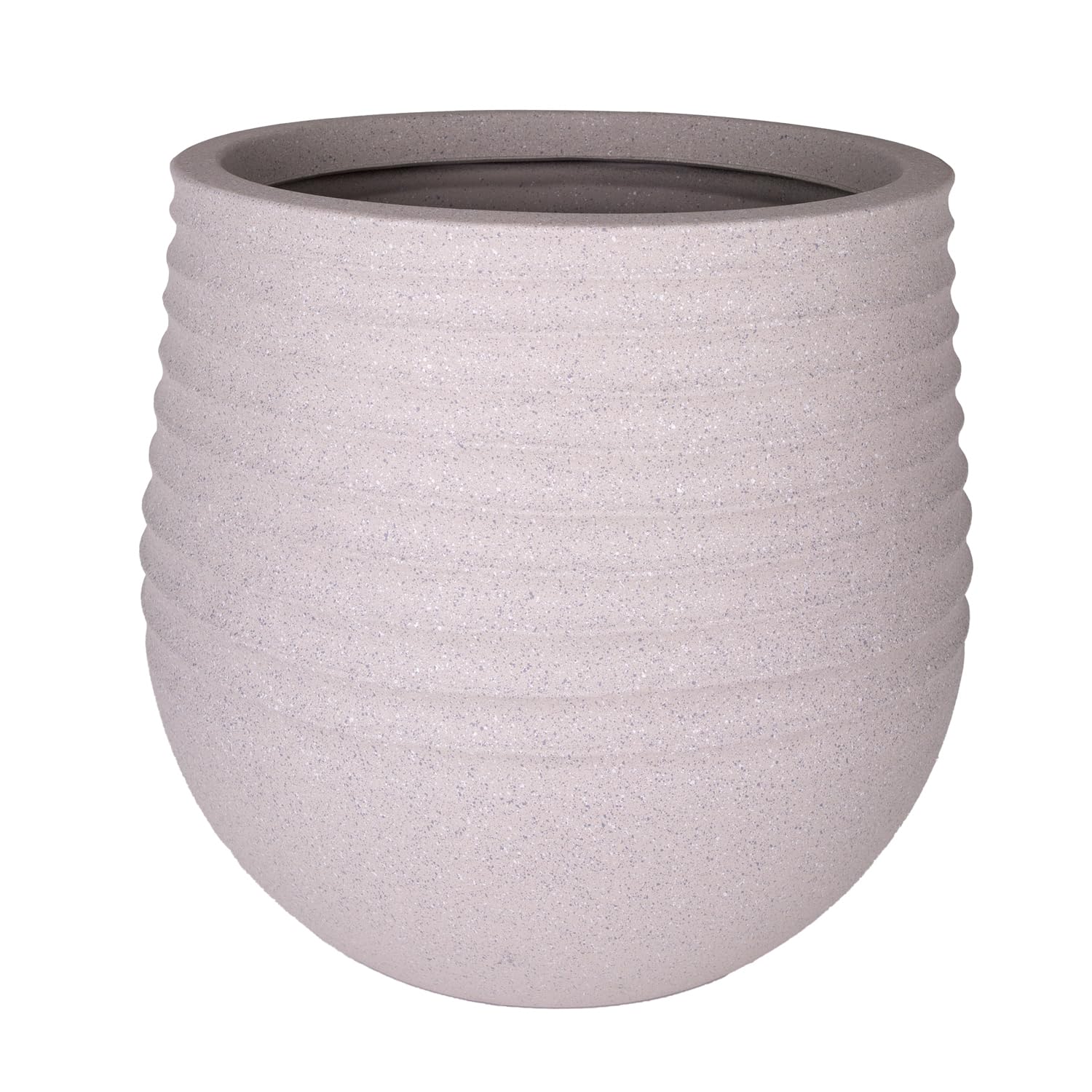 Herdekora Oval İç ve Dış Mekan Saksı Bej Büyük Boy 53x53x49 Cm.