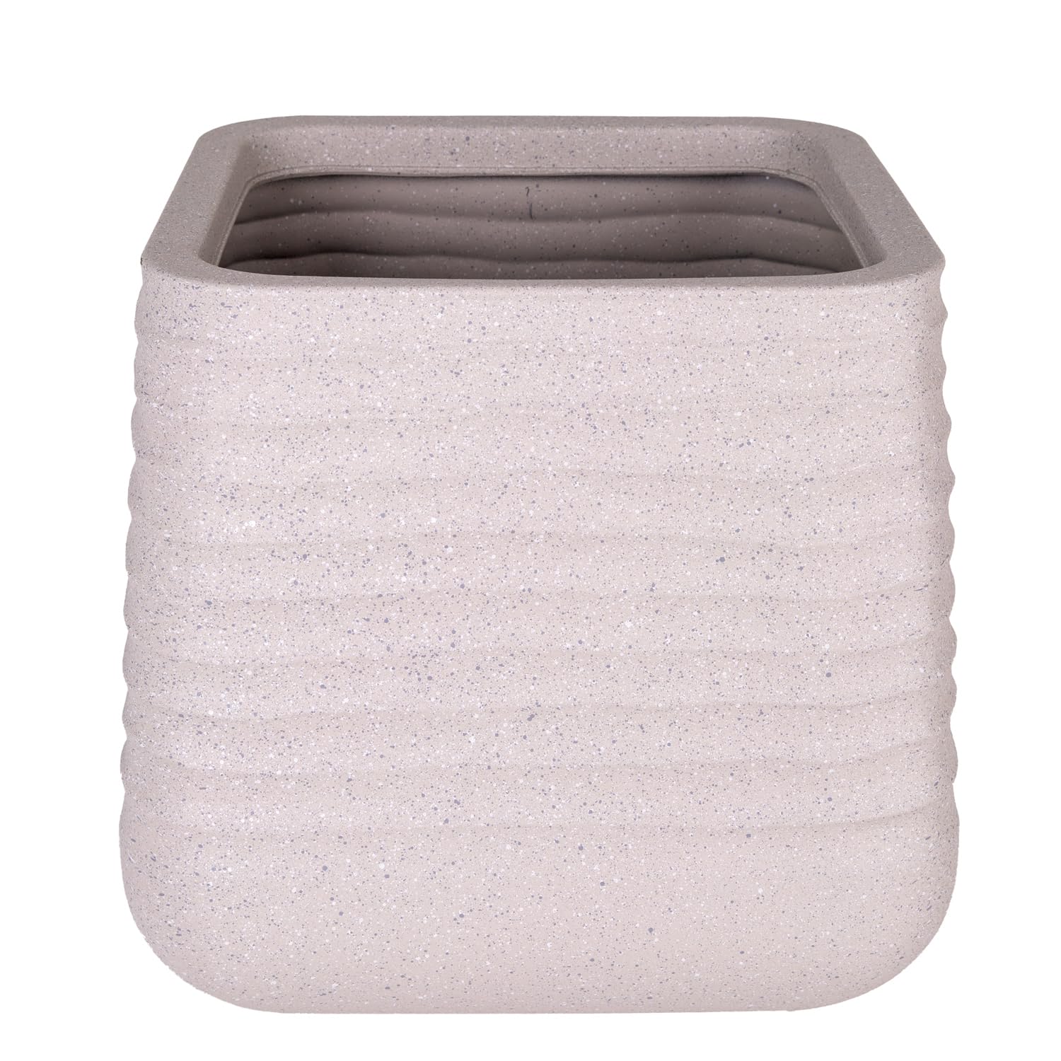 Herdekora Kare İç ve Dış Mekan Saksı Bej Orta Boy 38x38x37 Cm.