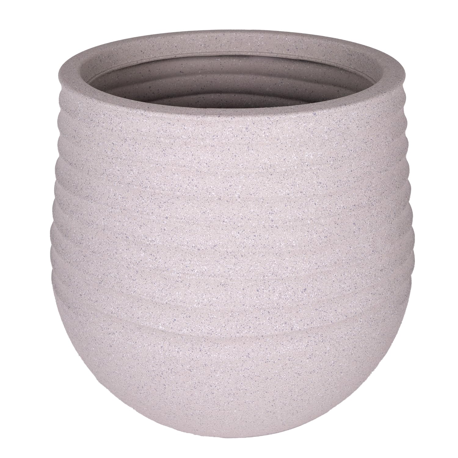 Herdekora Oval İç ve Dış Mekan Saksı Bej Orta Boy 40x40x37 Cm.