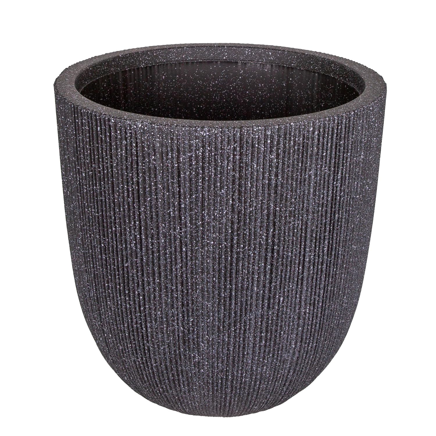 Herdekora Oval İç ve Dış Mekan Saksı Orta Boy Koyu Antrasit 37x37x37,5 Cm.