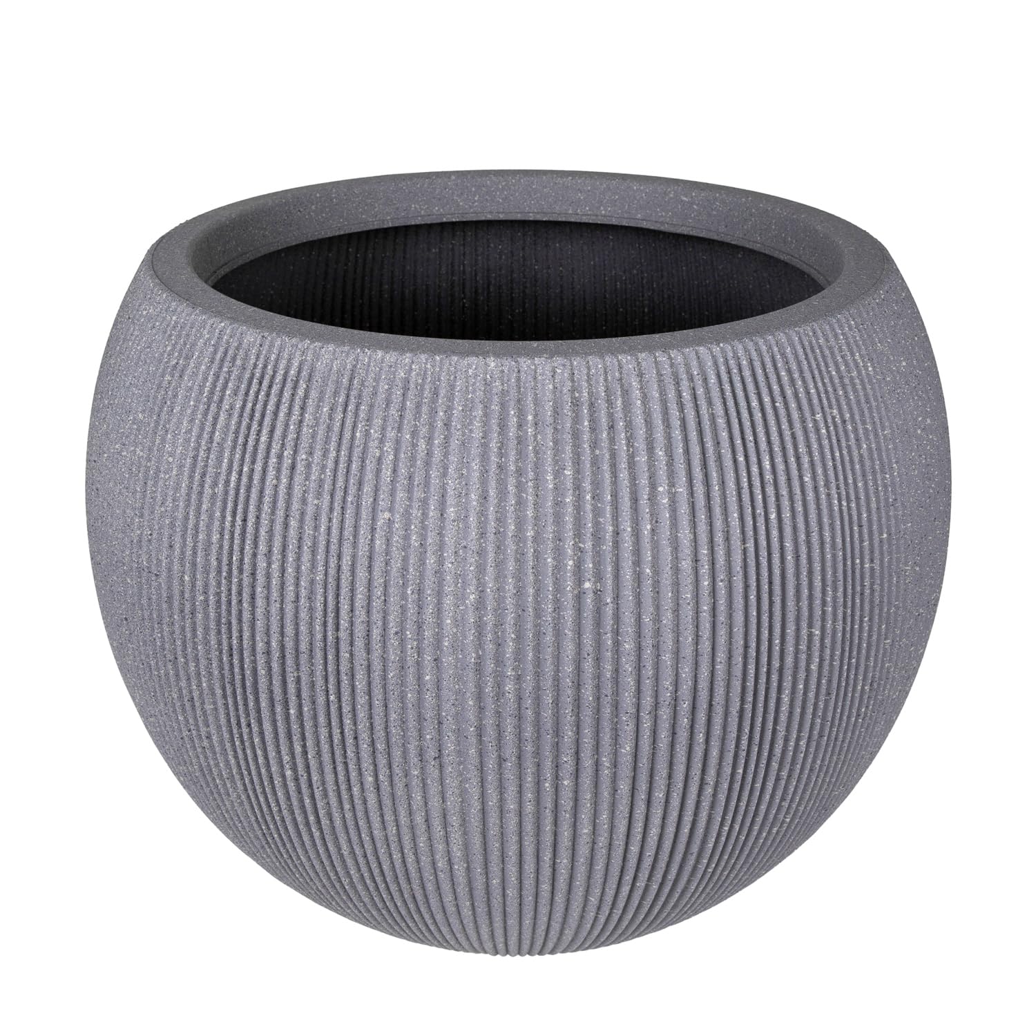 Herdekora Oval İç ve Dış Mekan Saksı Gri Büyük Boy 53x53x41 Cm.