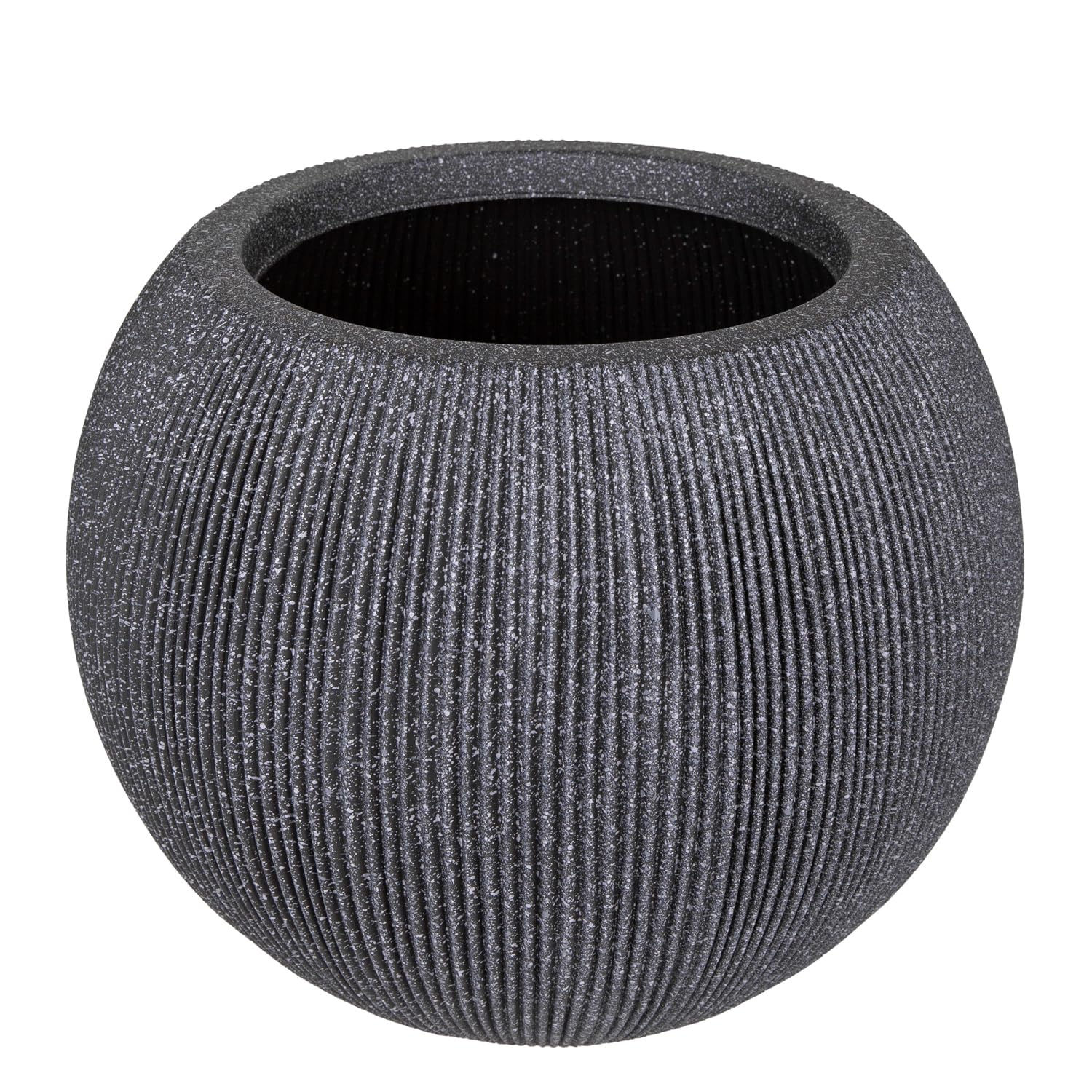 Herdekora Oval İç ve Dış Mekan Saksı Orta Boy Koyu Antrasit 37x37x30 Cm.