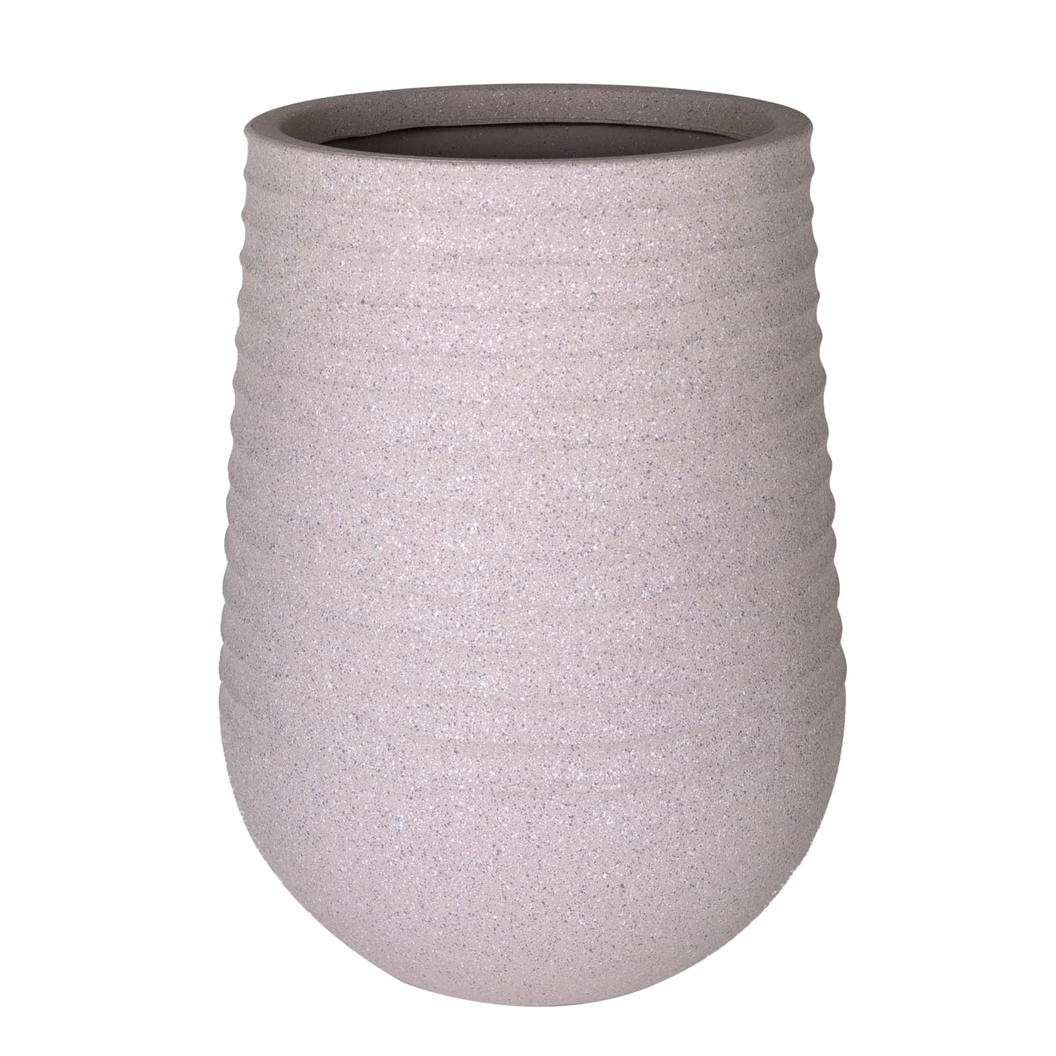 Herdekora Oval İç ve Dış Mekan Saksı Bej Orta Boy 39x39x51 Cm.