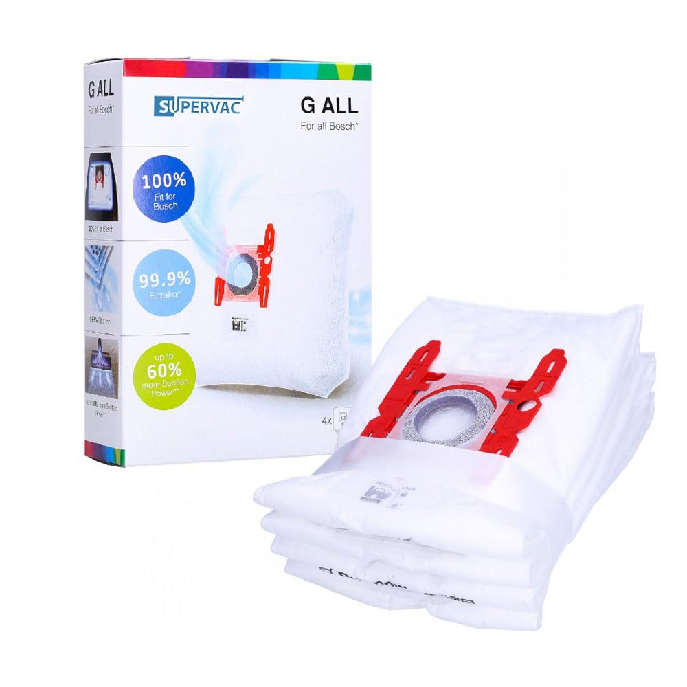SUPERVAC GAll Serisi Süpürge Toz Torbası 4lü Paket Bosch Siemens Profilo ile Uyumlu