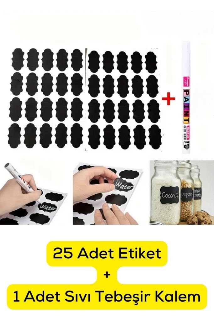 Mithra Life 25 Adet Kavanoz Baharat Kalemli Sticker Etiketi MIT1102