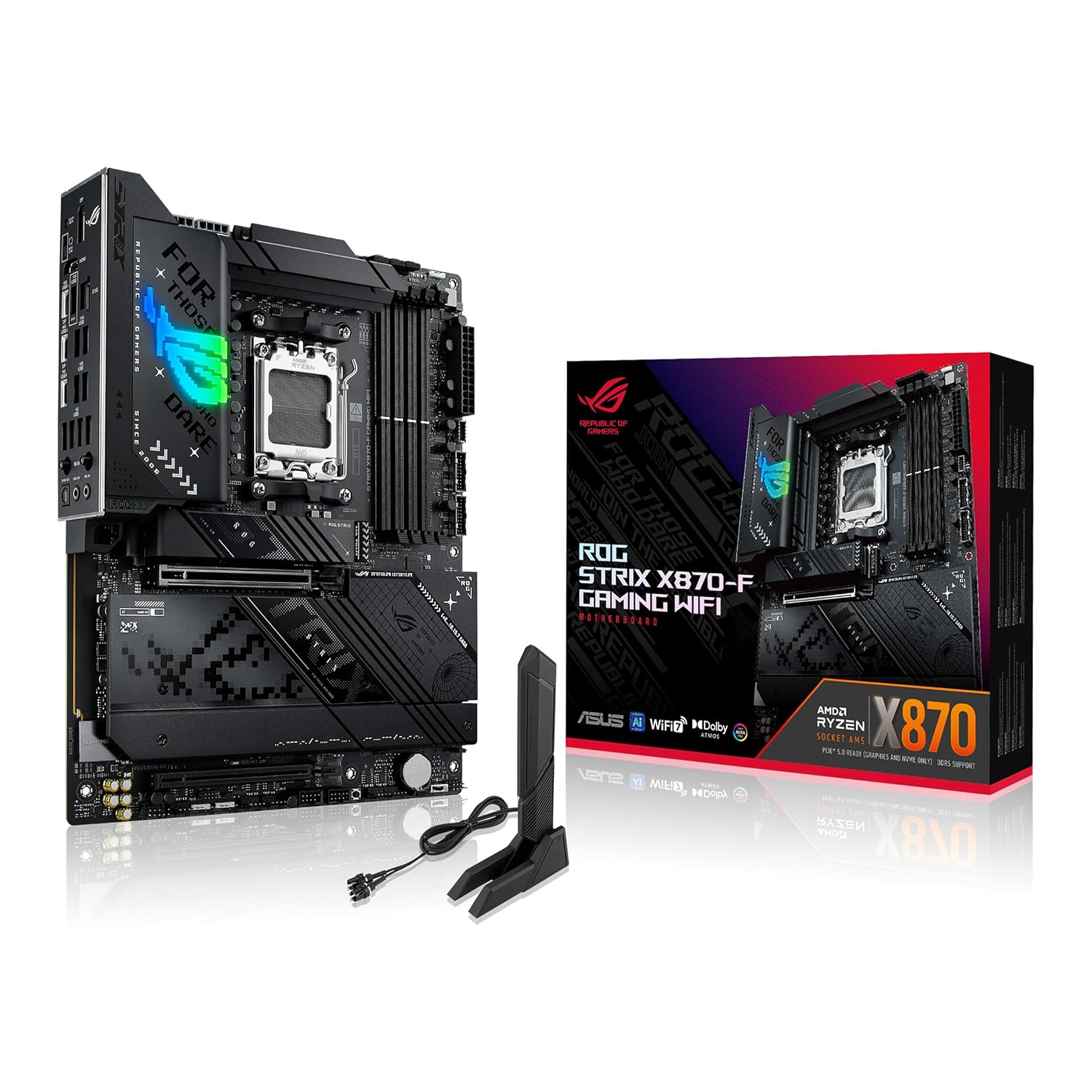 Asus ROG STRIX X870-F GAMING WIFI AMD X870 Soket AM5 DDR5 8000+(OC) MHz ATX Gaming (Oyuncu) Anakart