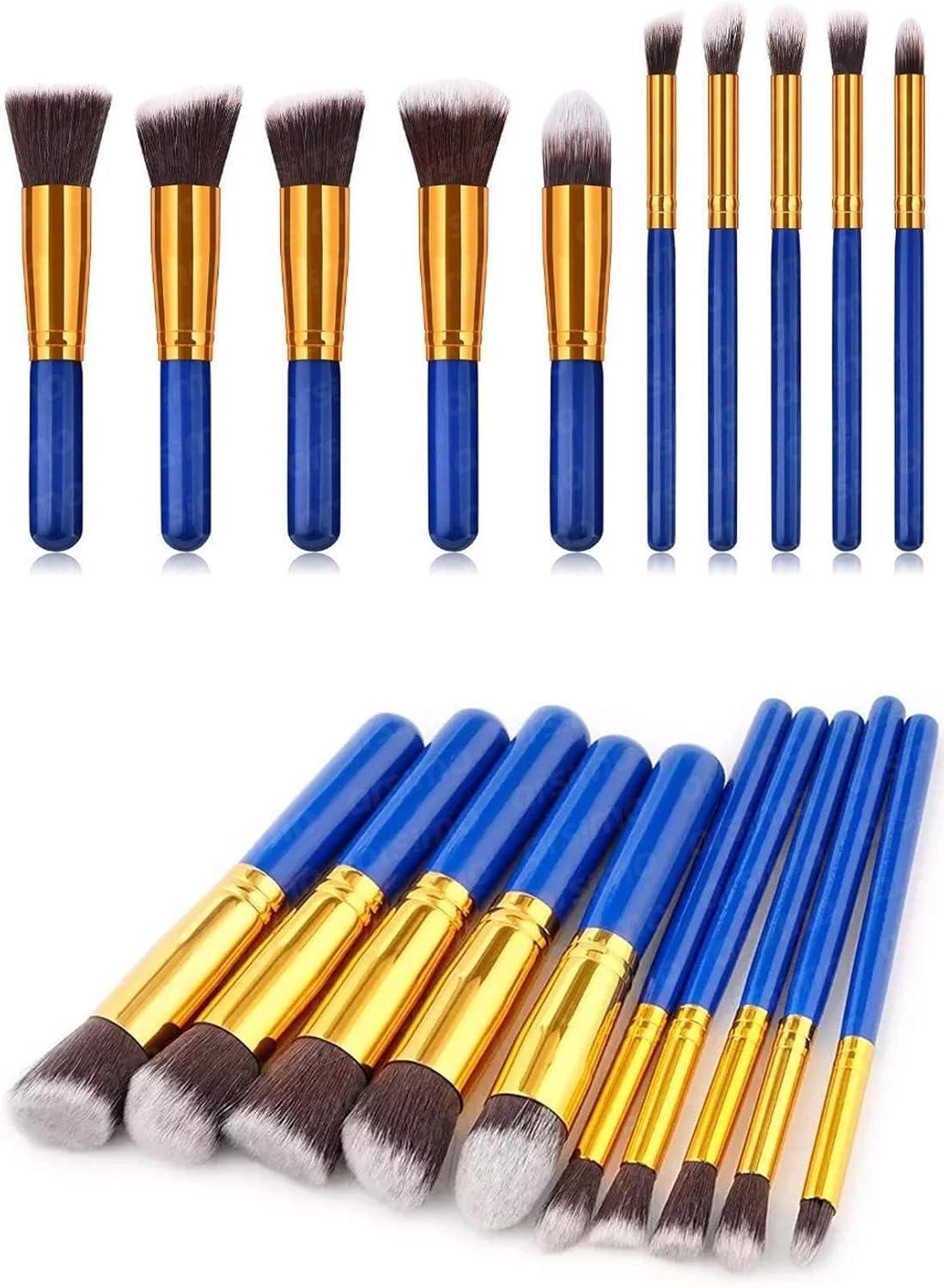 Arsimo 10'lu Makyaj Fırça Seti | 10 Adet Makyaj Fırçası Set Mavi