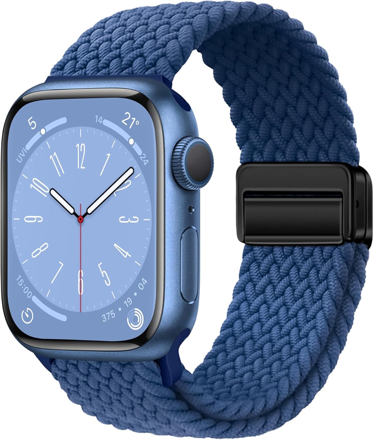 Minesk Apple Watch ile Uyumlu Metal Manyetik Tokalı Esnek ve Konforlu Örgü Kordon Kullanımı Kolay Kayış