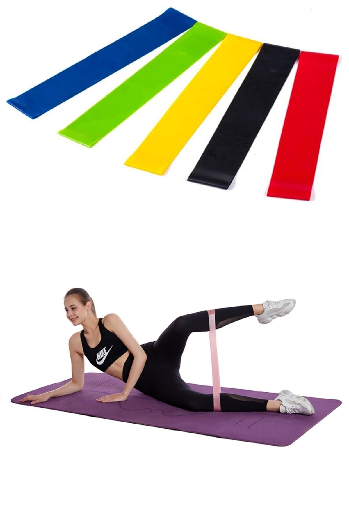 BUFFER® 5li Egzersiz Direnç Bant Seti Pilates Crossfit Ekipmanları