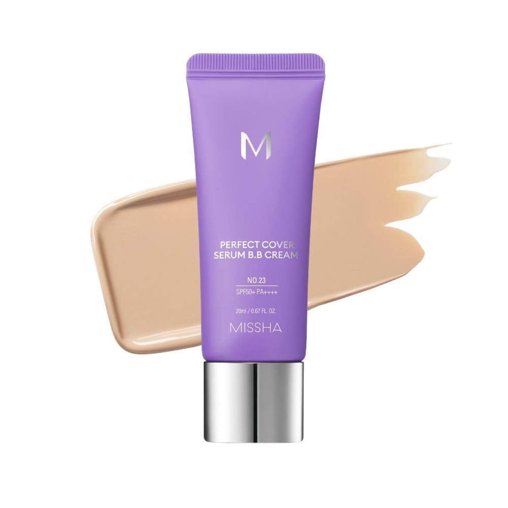 MISSHA Yaşlanma Karşıtı Bakım ve Aydınlık Görünüm Sunan M Perfect Cover Serum BB Cream SPF50+/PA++++ No:23