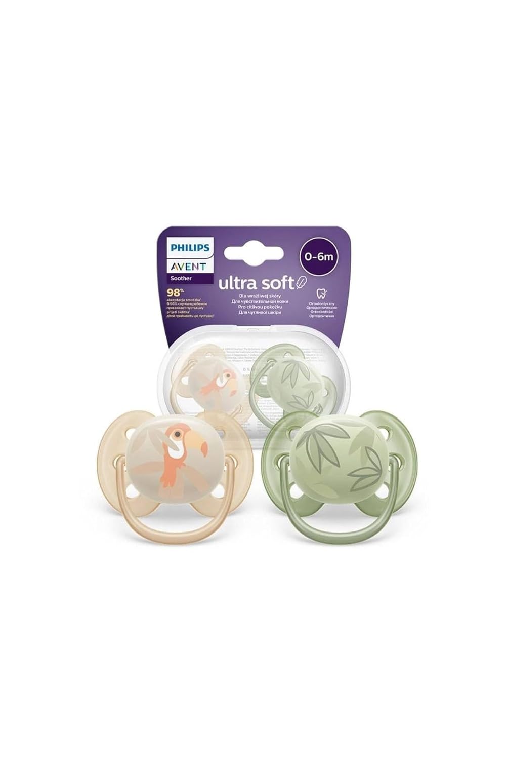 Philips Avent Ultra Hava Emziği Ortodontik ve BPA, Ekstra Havalandırma Delikleri 0-6 Ay (Erkek Tasarımı) 2'li Paket
