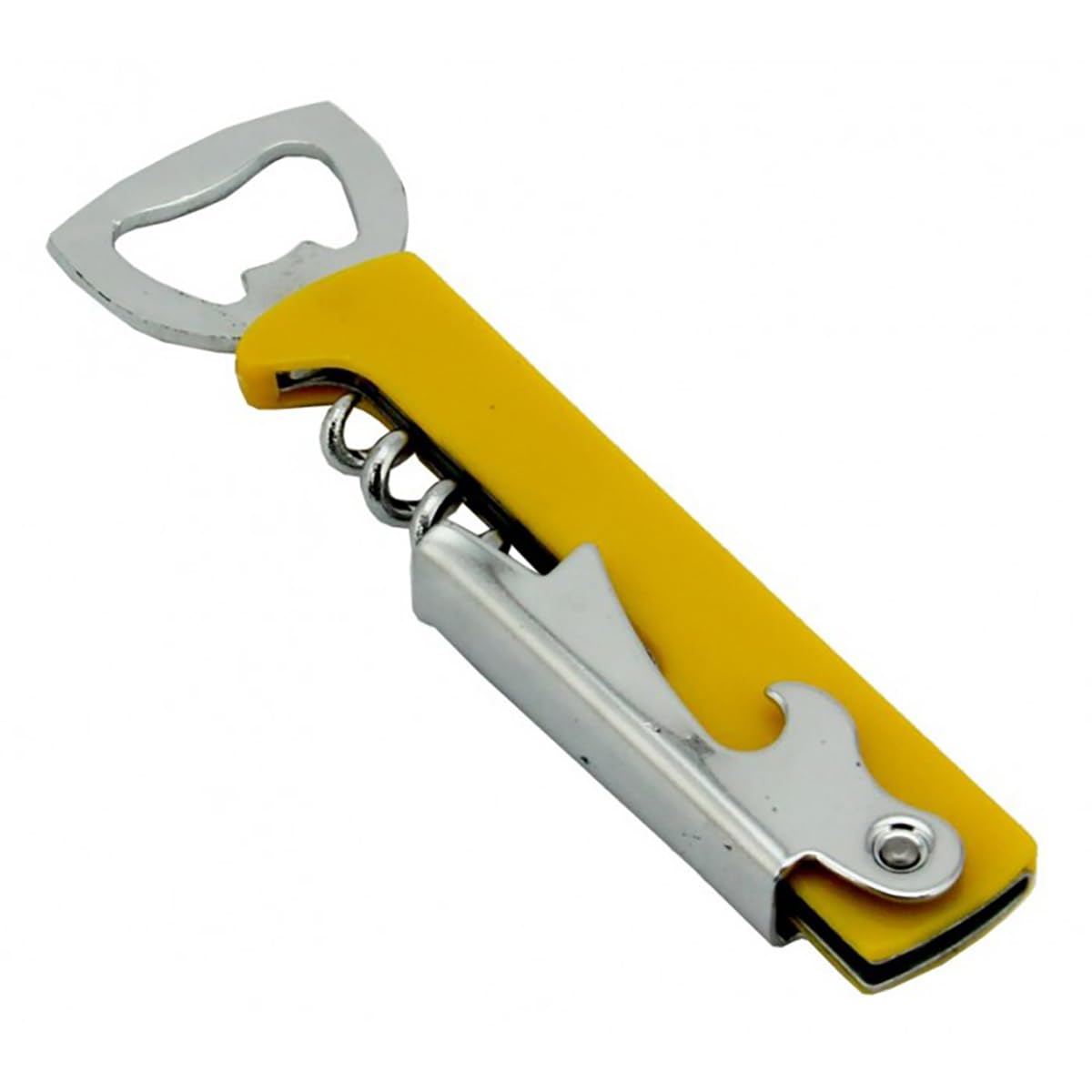 Promosyonca Metal Tirbuşon ve Şişe Açacağı Seti (Sarı)