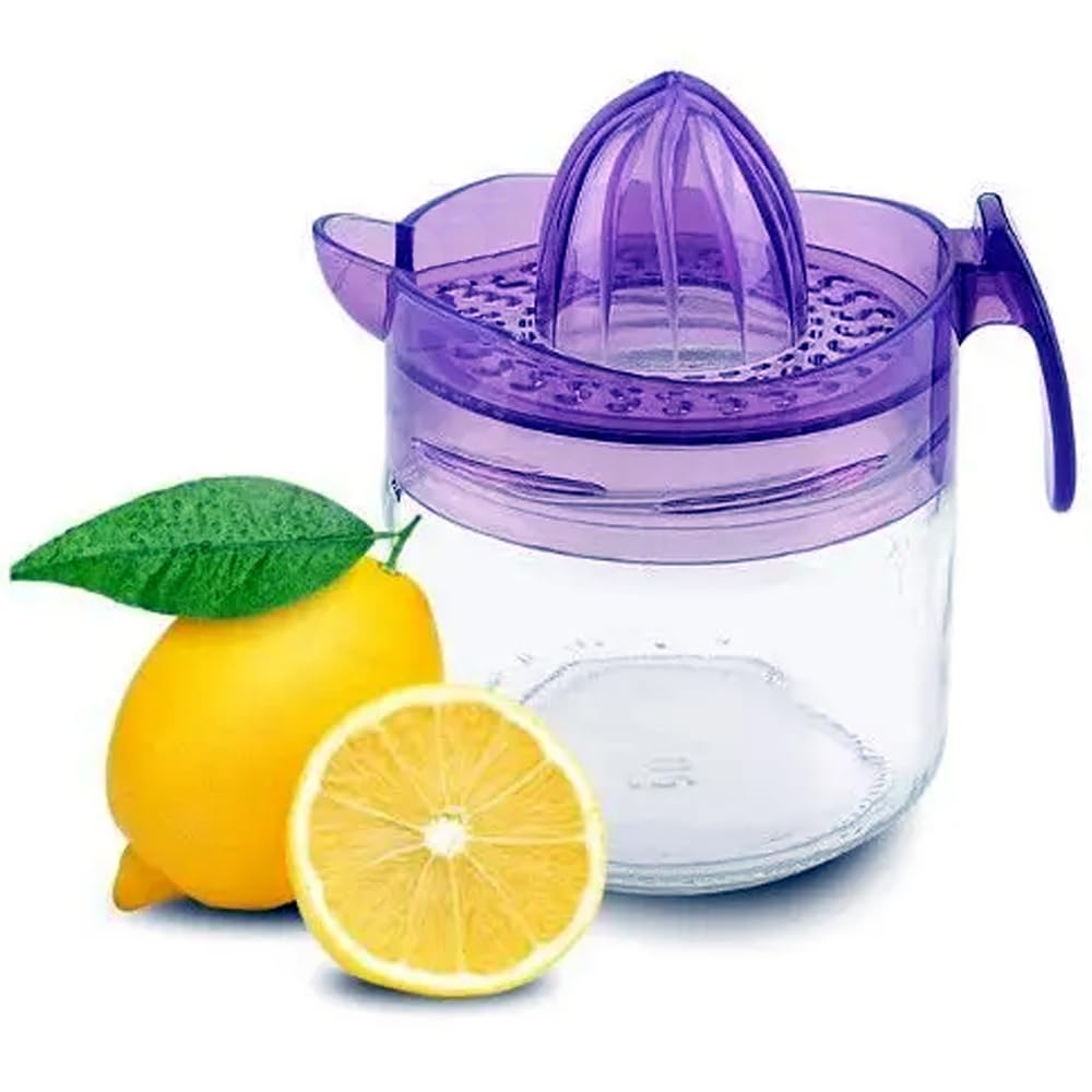 Promosyonca Limon Sıkacağı, Cam Gövde, Plastik Sıkacak, 300 ml (Mor)