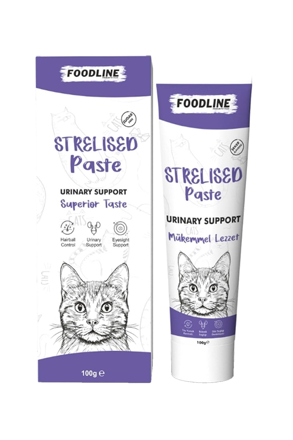 Foodline Sterilised Kısır Kediler Malt Macun 100 gr, Kısır Kediler İçin Tüy Yumağı Önleyici