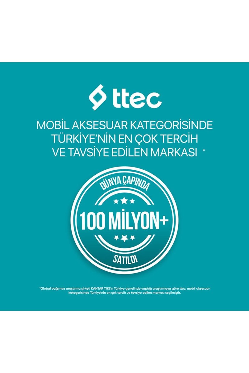 Ttec PowerSlim Trio LCD 20.000mAh PD 22,5W Dahili Kablolu Taşınabilir Şarj Aleti/Powerbank