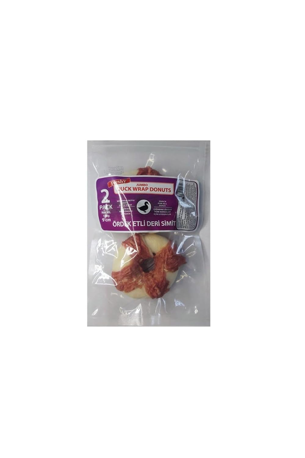 Freshy Dental Chews Jumbo Ördek Etli Sütlü Donut Köpek Ödülü 100Gr 2Li